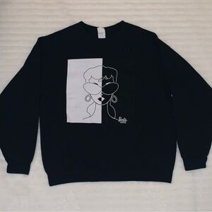 (Barbie) -Black crew neck sweater-.